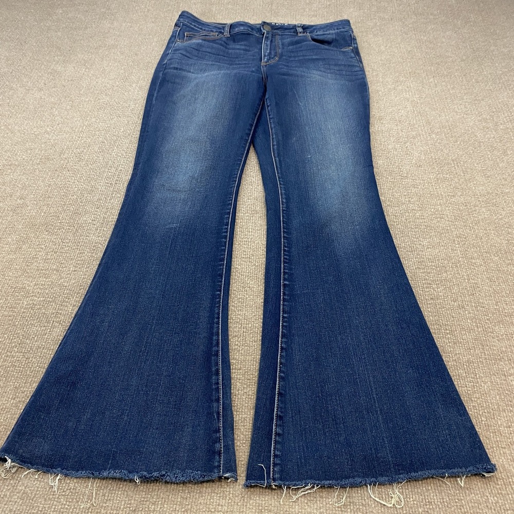 American Eagle Outfitters Hi-Rise Slim Flare Jeans Womens 14 Blue Boho Western